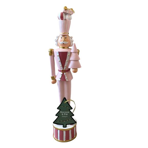 Balsam & Fir PINK GOLD NUTCRACKER Soldier Figurine 18in Christmas Holiday NEW - Picture 14 of 16
